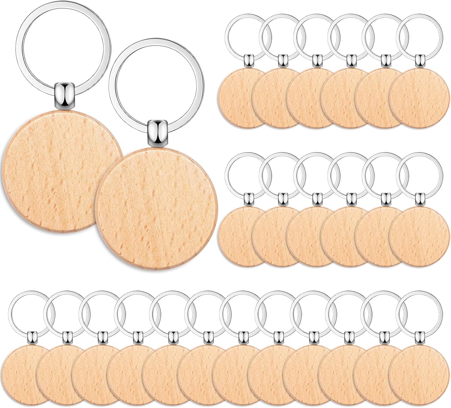 Custom Laser Engraving 1.5" Wood Keychain
