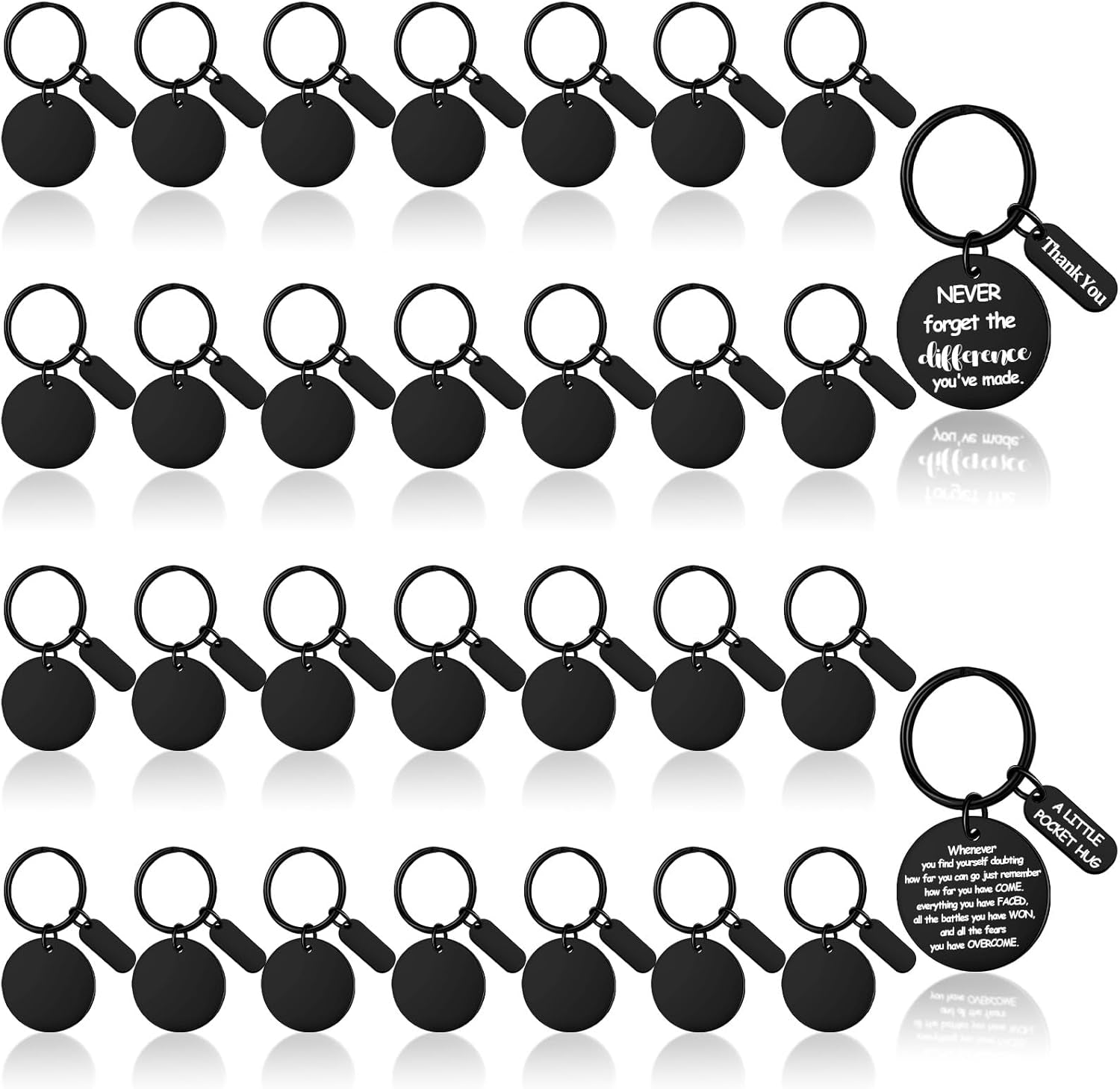 Custom Laser Engraving Black Metal Keychain (Engraves to Silver Text/Image)