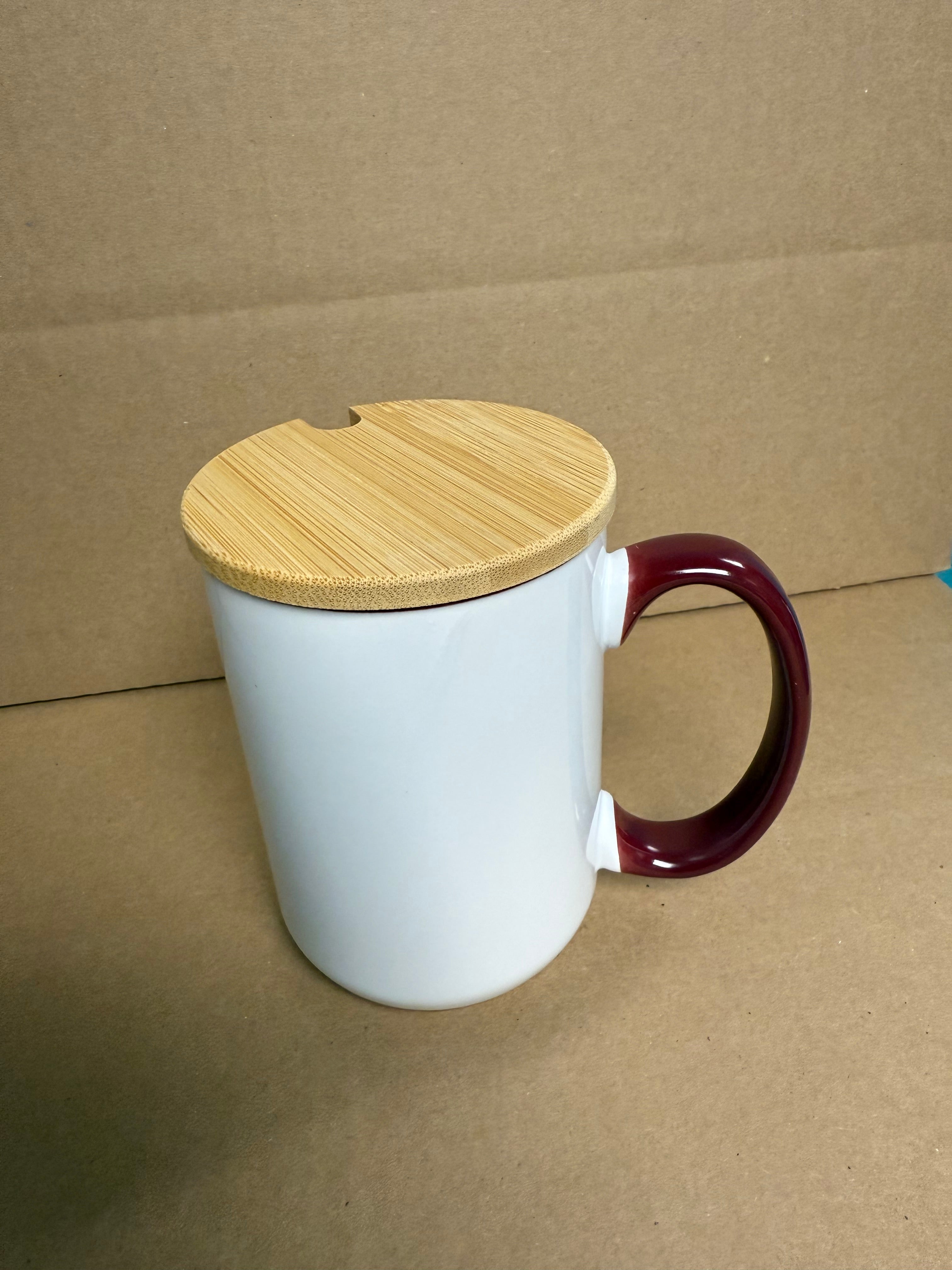 Custom Sublimation 15oz Coffee Mug with Lid - Magenta