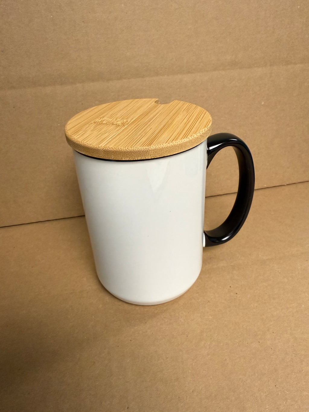 Custom Sublimation 15oz Coffee Mug with Lid - Black