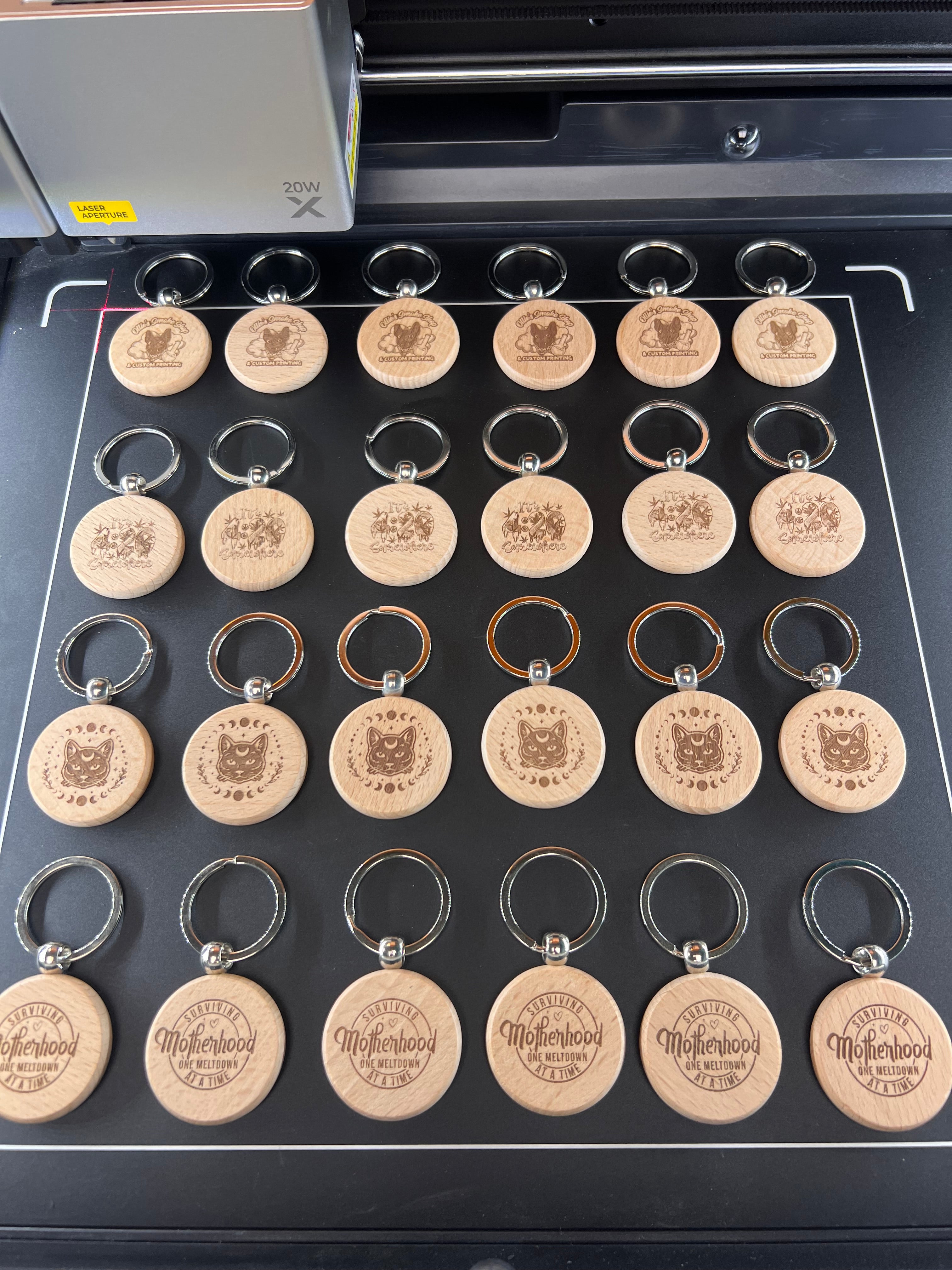 Custom Laser Engraving 1.5" Wood Keychain