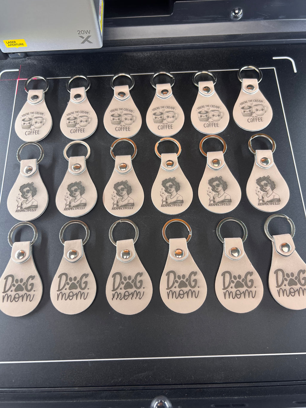 Custom Laser Engraving Leather Keychain