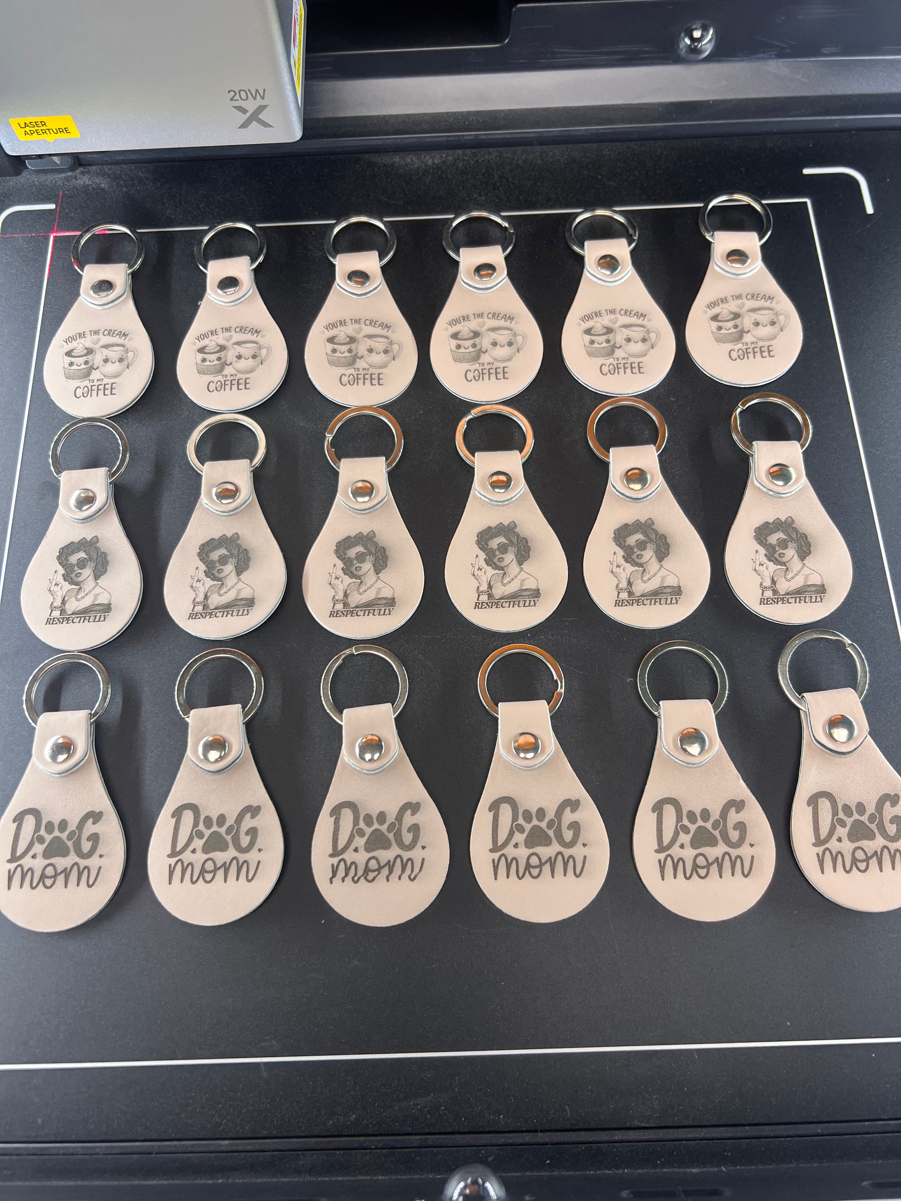 Custom Laser Engraving Leather Keychain