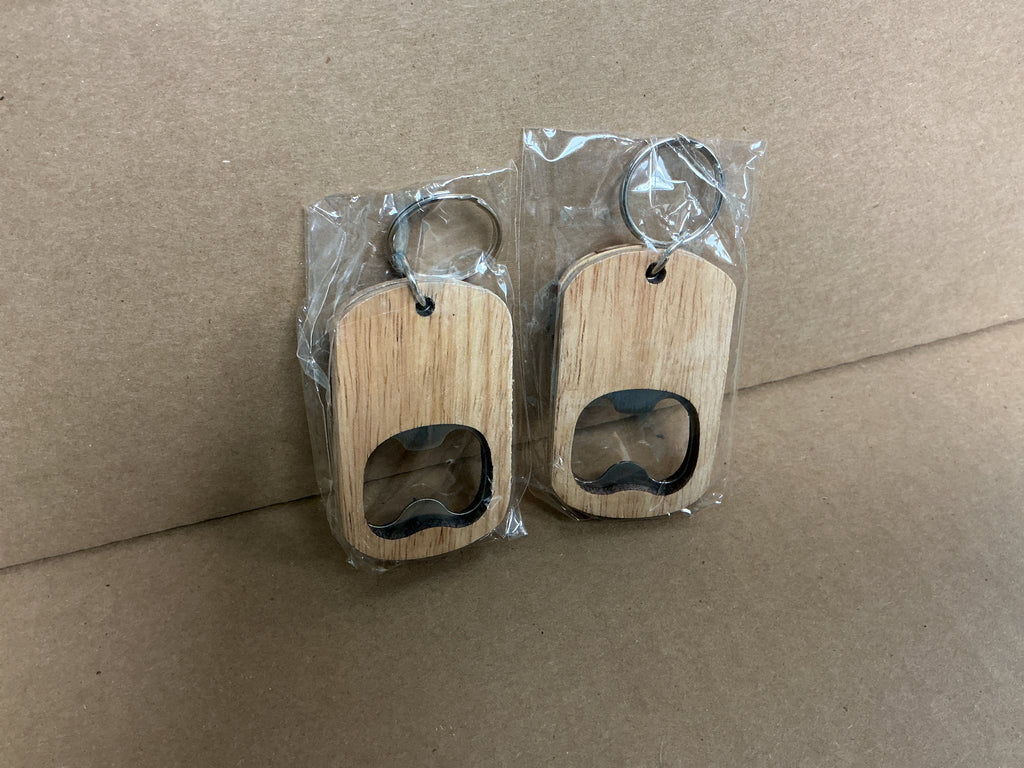Custom Laser Engraving Wood Bottle Opener Keychain
