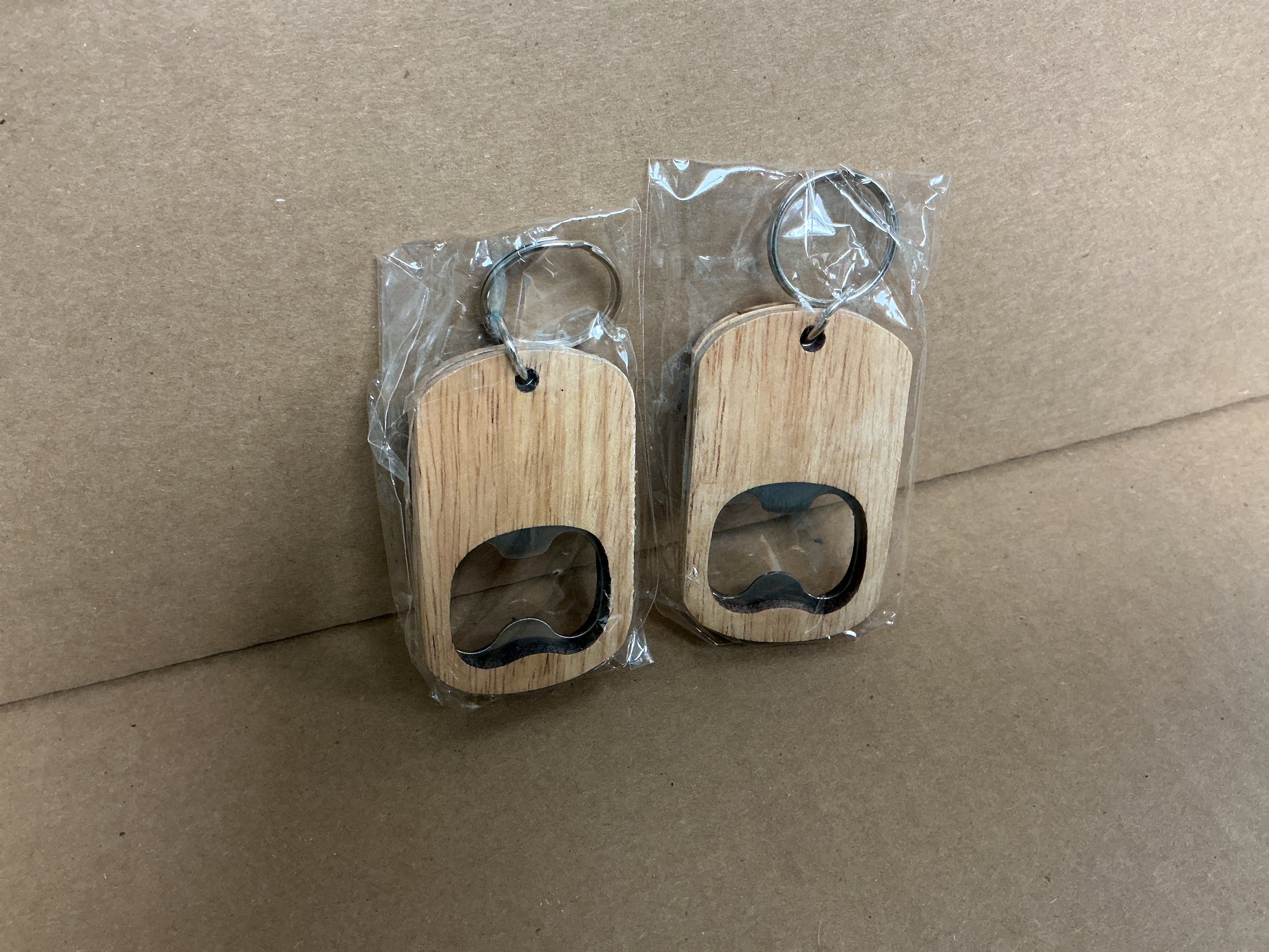 Custom Laser Engraving Wood Bottle Opener Keychain